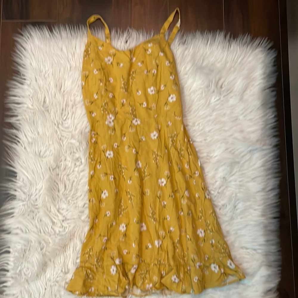 Old Navy Flower Dress Yellow XS